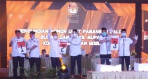 Tiga Paslon Bupati dan Wakil Bupati Konsel Kantongi Nomor Urut